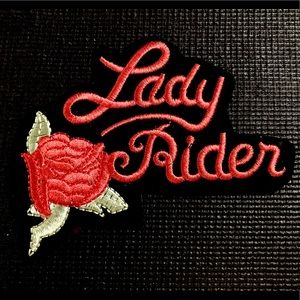 Rare Vintage Harley Davidson Lady Rider Red Rose Patch